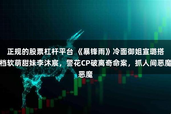 正规的股票杠杆平台 《暴锋雨》冷面御姐宣璐搭档软萌甜妹李沐宸，警花CP破离奇命案，抓人间恶魔